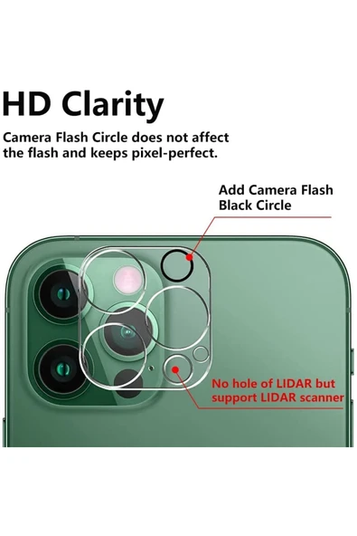 iPhone 14 Pro/14 Pro Max Uyumlu Kamera Koruyucu Temperli Cam Çizilmelere Karşı Dayanıklı Kamera Lens - 8