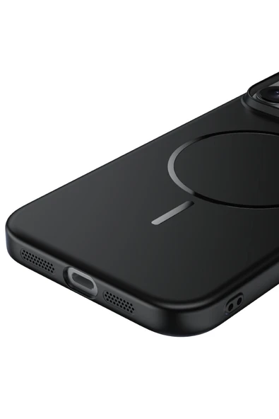 iPhone 16 Pro Max Uyumlu Magsafe Kılıf Sert Mat Koruyucu Kablosuz Şarj Destekli Arka Kapak - 4