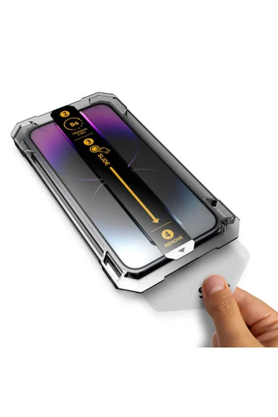 iPhone XS Uyumlu Hayalet Ekran Koruyucu Takma Aparatlı Kolay Kurulum Dayanıklı Temperli Cam - 6