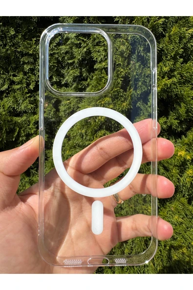 iPhone 14 Pro Uyumlu Kılıf Sert Sararmaz Magsafe Kamera Kenarı Koruyucu Dayanıklı Kapak