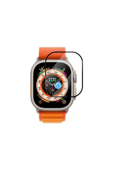 Apple Watch 8 Ultra 49mm Uyumlu Watch Ekran Koruyucu Darbelere Dayanıklı Tam Kaplayn Esnek Nano Cam ürün görseli