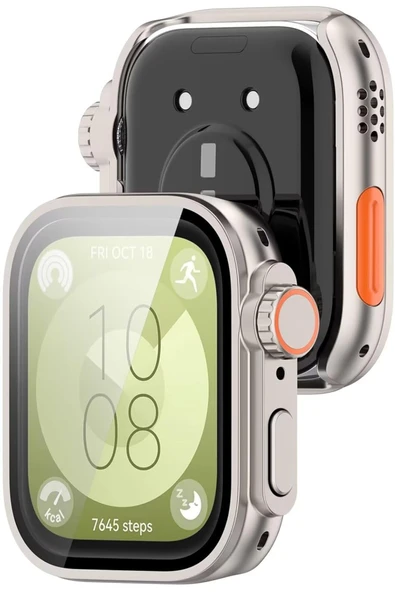 Huawei Watch Fit 3 Uyumlu Kılıf Kasa ve Ekran Koruyucu Dönüştürücü Ultra Görünmlü Darbelere Dayanklı - 4