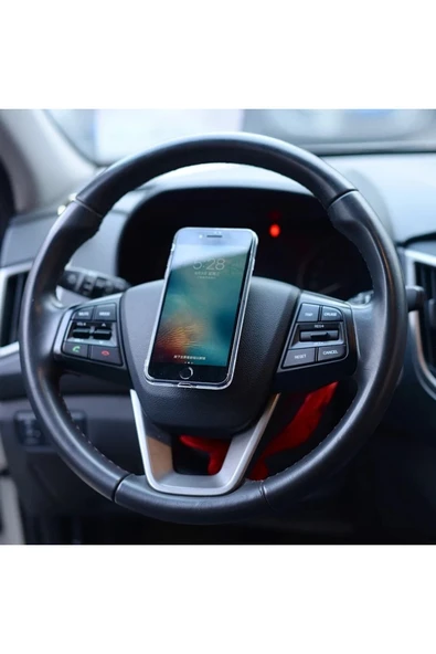 Çok Amaçlı Mıknatıslı Telefon Tutucu Araç İçi Masaüstü Duvar Tipi Kenarları Metal Mini Manyetik - 6