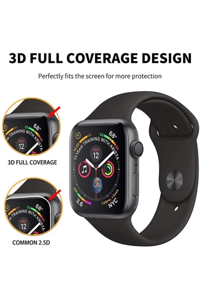 Apple Watch 40mm Uyumlu Koruyucu Ekranı Tam Kaplayan Parmak İzi Bırakmayan Nano 3D Mat Ekran Koruma - Resim 4