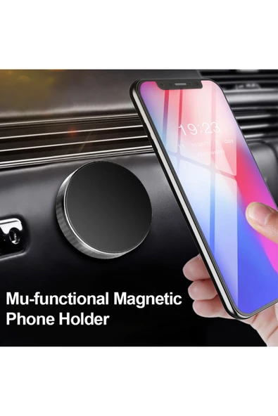 Çok Amaçlı Mıknatıslı Telefon Tutucu Araç İçi Masaüstü Duvar Tipi Kenarları Metal Mini Manyetik