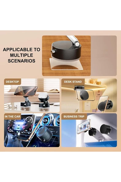 Yüksek Kalite Araç içi Magsafe Telefon Tutucu Kilitli Vakum Telefon ve Tablet Tutucu Masaüstü Stand - 7
