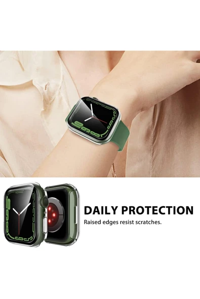 Apple Watch 1 2 3 38mm Uyumlu Kılıf Ekran ve Kasa Koruyucu Şeffaf Parlak Watch Kasa 360 Koruma - 3