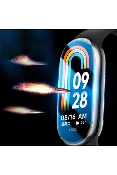 Xiaomi Mi Band 8 Uyumlu Tam Kaplayan Darbelere Karşı Dayanıklı Kırılmaz Cam Nano Ekran Koruyucu - Resim 6