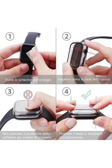 Apple Watch 1 2 3 38mm Uyumlu Kılıf Ekran ve Kasa Koruyucu Şeffaf Parlak Watch Kasa 360 Koruma - 5