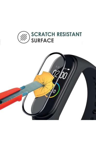 Xiaomi Mi Band 4 Uyumlu Tam Kaplayan Darbelere Karşı Dayanıklı Kırılmaz Cam Nano Ekran Koruyucu - Resim 5