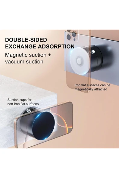 Yüksek Kalite Araç içi Magsafe Telefon Tutucu Kilitli Vakum Telefon ve Tablet Tutucu Masaüstü Stand - 4