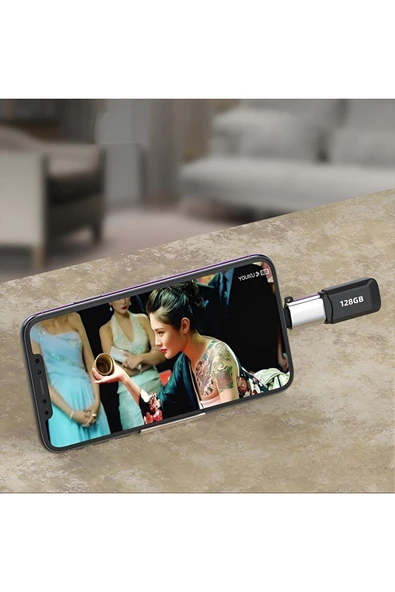 Type-C To USB 3.0 + Type-C OTG & Şarj Dönüştürücü –2 in 1 Çoklu Kullanım Metal Mini Çevirici Adaptör - 4