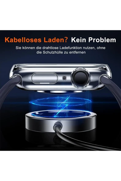 Apple Watch 1 2 3 38mm Uyumlu Kılıf Ekran ve Kasa Koruyucu Şeffaf Parlak Watch Kasa 360 Koruma - 7