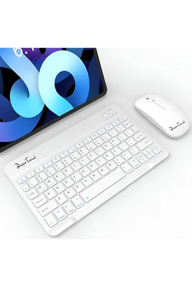 PC/Notebook/Macbook Uyumlu Kablosuz Şarj Edilebilir Klavye Mouse Seti Sessiz Türkçe Karakter Klavye ürün görseli 1