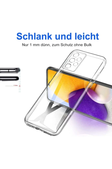 Samsung Galaxy A72 Uyumlu Kılıf 3d Kamera Korumalı Darbe Önleyici Şeffaf Transparan Esnek Silikon - 6