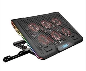 Rampage Blizzard R7 RGB Işıklı 6 Fanlı LCD Ekranlı 2 Usb Soketli 13-15.6 Notebook Soğutucu Stand - Resim 4