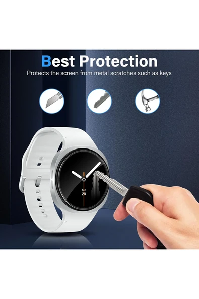 Samsung Galaxy Watch 8 40mm Uyumlu 3 Adet Ekran Koruyucu Darbelere Çizilmelere Karşı Üstün Koruma - Resim 2