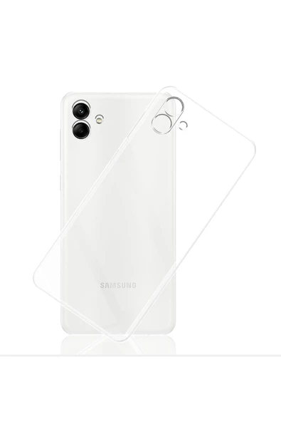 Samsung Galaxy A04E Uyumlu Kılıf 3D Kamera Korumalı Darbe Önleyici Şeffaf Transparan Esnek Silikon - 2