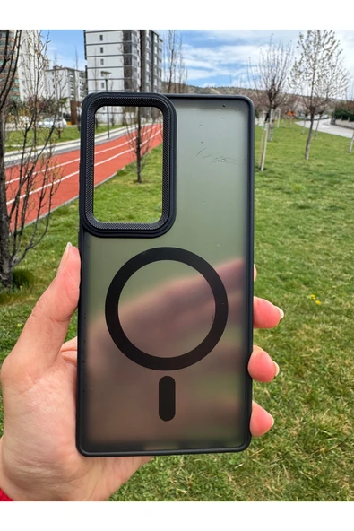 Samsung Galaxy S25 Ultra Uyumlu Kılıf Magsafe Renkli Mat Sararmaz Kamera Etrafı Metalik Kapak - 3
