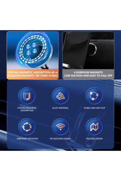 iPhone 11-12-13-14-15-16 Plus-16 Pro Max Uyumlu Magsafe Açısı Ayarlanabilr Mıknatslı Araç içi Tutucu - 3
