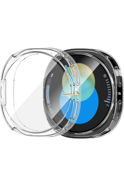 Samsung Galaxy Watch 8 40mm Uyumlu Kılıf Kasa ve Ekran Koruyucu Esnek Silikon Şeffaf Koruma ürün görseli