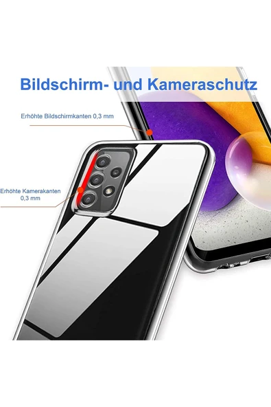 Samsung Galaxy A72 Uyumlu Kılıf 3d Kamera Korumalı Darbe Önleyici Şeffaf Transparan Esnek Silikon - 4