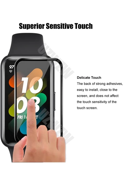 Huawei Band 7 Uyumlu Tam Kaplayan Darbelere Karşı Dayanıklı Kırılmaz Cam Nano Ekran Koruyucu - Resim 5