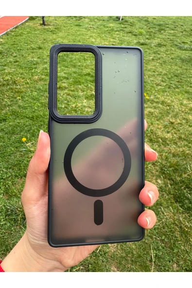 Samsung Galaxy S25 Ultra Uyumlu Kılıf Magsafe Renkli Mat Sararmaz Kamera Etrafı Metalik Kapak - 4