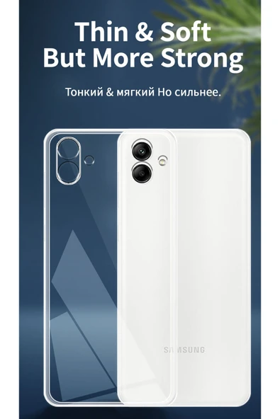 Samsung Galaxy A04E Uyumlu Kılıf 3D Kamera Korumalı Darbe Önleyici Şeffaf Transparan Esnek Silikon - 6
