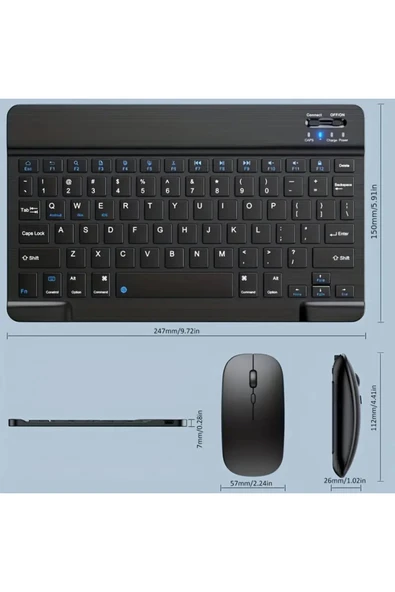 PC/Notebook/Macbook Uyumlu Kablosuz Şarj Edilebilir Klavye Mouse Seti Sessiz Türkçe Karakter Klavye - Resim 4