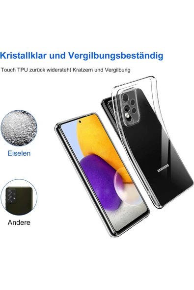 Samsung Galaxy A72 Uyumlu Kılıf 3d Kamera Korumalı Darbe Önleyici Şeffaf Transparan Esnek Silikon - 2
