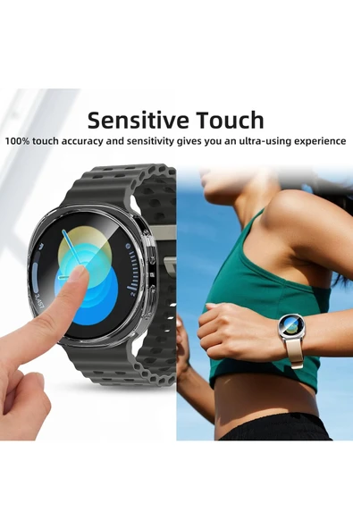Samsung Galaxy Watch 8 40mm Uyumlu Kılıf Kasa ve Ekran Koruyucu Esnek Silikon Şeffaf Koruma - Resim 6