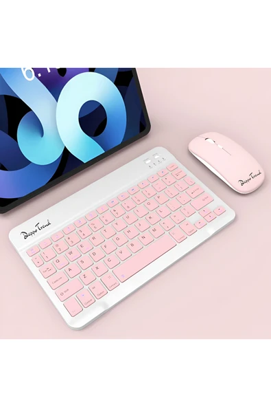 PC/Notebook/Macbook Uyumlu Kablosuz Şarj Edilebilir Klavye Mouse Seti Sessiz Türkçe Karakter Klavye ürün görseli 1