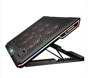 Rampage Blizzard R7 RGB Işıklı 6 Fanlı LCD Ekranlı 2 Usb Soketli 13-15.6 Notebook Soğutucu Stand - Resim 3