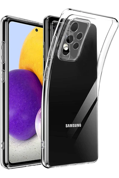 Samsung Galaxy A72 Uyumlu Kılıf 3d Kamera Korumalı Darbe Önleyici Şeffaf Transparan Esnek Silikon