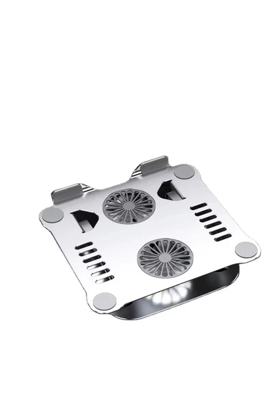 Macbook/Laptop/Notebook Soğutucu Fan Stand RGB LED Işıklı Ayarlanabilir/Katlanabilir 360 Dönebilen - Resim 6