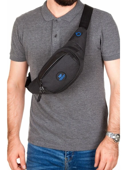 Siyah Erkek Suya Dayanıklı Keten Çanta, Kulaklık Girişli, Günlük ve Seyahat Için Ideal, Şık Tasarım ürün görseli 1