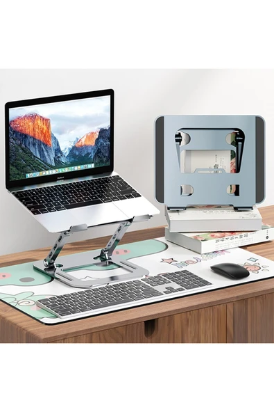 Yüksek Kalite Metal Laptop Stand Katlanabilir Ayarlanabilir Tablet/Notebook/Macbook Uyumlu Tutucu - Resim 2