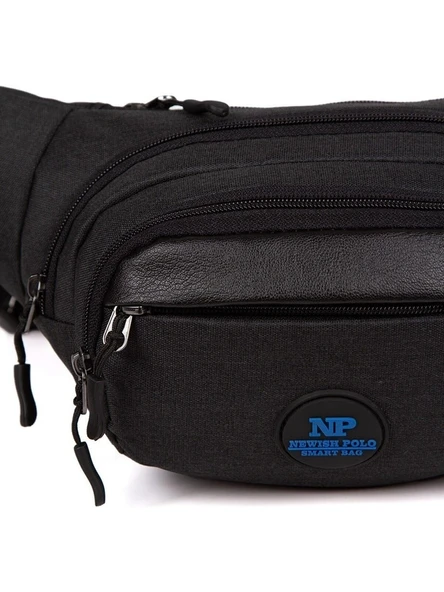 Siyah Erkek Suya Dayanıklı Keten Çanta, Kulaklık Girişli, Günlük ve Seyahat Için Ideal, Şık Tasarım - Resim 4