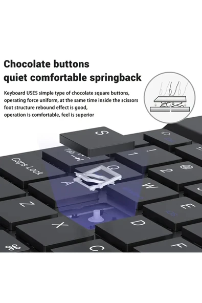 PC/Notebook/Macbook Uyumlu Kablosuz Şarj Edilebilir Klavye Mouse Seti Sessiz Türkçe Karakter Klavye - Resim 3