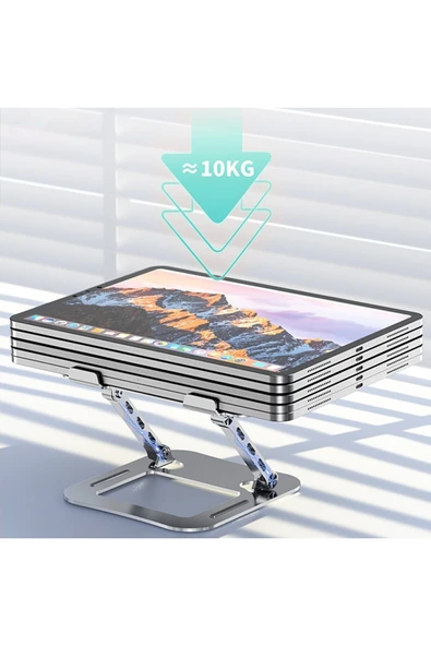 Yüksek Kalite Metal Laptop Stand Katlanabilir Ayarlanabilir Tablet/Notebook/Macbook Uyumlu Tutucu - Resim 5