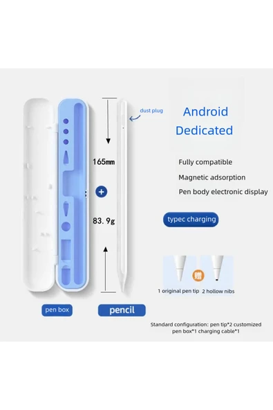 Apple/Samsung/Huawei/iPad Uyumlu Kalem Ucu ve Şarj Kablosu Koruma Saklama Kutusu Taşınabilir Hafif - 2
