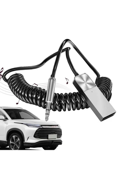 Mikrofonlu Araç Bluetooth Kiti Usb 3.5mm Aux Bluetooth Çevirici Dönüştrücü Hd Ses Kalite Arama/müzik ürün görseli 1