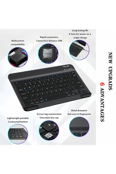 PC/Notebook/Macbook Uyumlu Kablosuz Şarj Edilebilir Klavye Mouse Seti Sessiz Türkçe Karakter Klavye - Resim 7