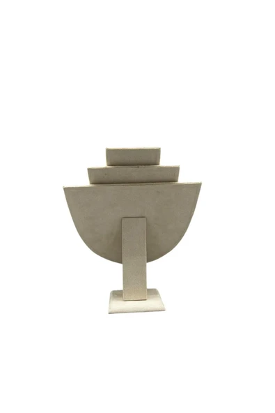 Ahşap Model Sardunya Kumaş Krem Renk boy 21 en 25 cm Kolye Takı Sergileme Mankeni - 3