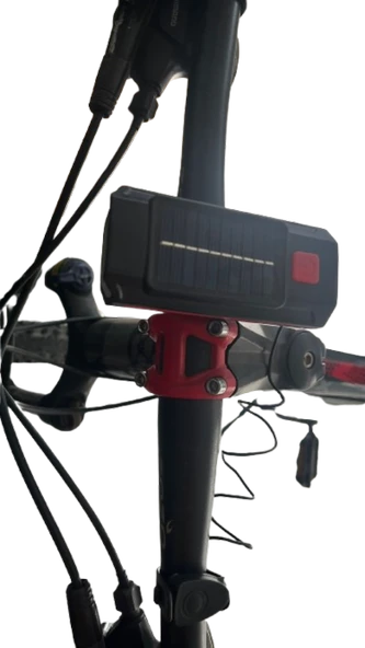 Carub Güneş Enerjili Kornalı Bisiklet Feneri – LED Işıldak - Resim 3