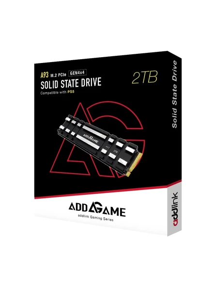 Addlink A93 2TB 7400/6500 MB/s M.2 2280 PCIe Gen4 NVMe 1.4 PS5 SSD AD2TBA93M2P - 2