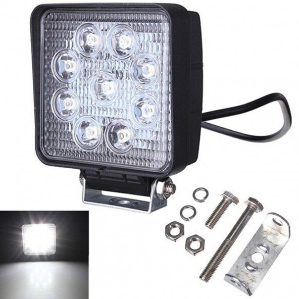 İnwells Çalışma Lambası Kare 9 Led 27 Watt - 2