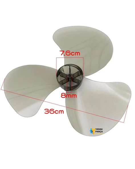 Vestel Uyumlu AV4310S Vantilatör Pervanesi / Sert Plastik - Kristal - Şeffaf - Resim 2