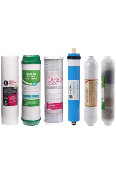 Su Arıtma Cihazı Filtresi 6 Lı Filtreli 9 Aşamalı Vontron Membran Filtre Seti ürün görseli